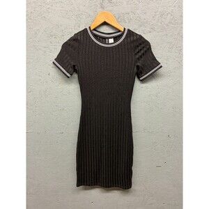 H&M Divided Women’s Ribbed Bodycon Dress‎ Size 0 Black Short Sleeve Stretch